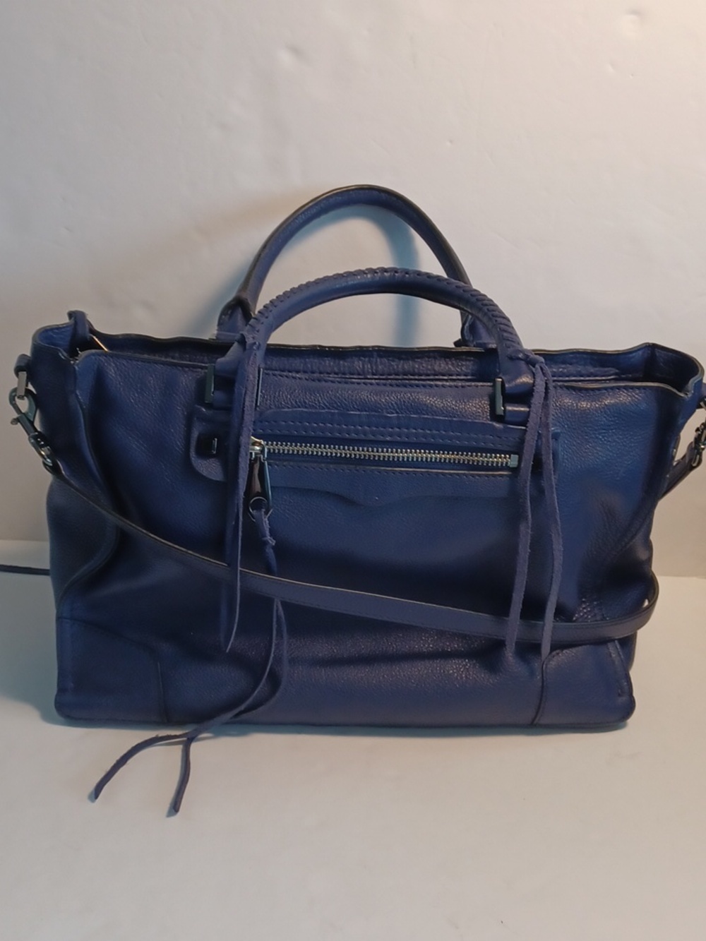 Rebecca Minkoff Navy Leather Satchel - Women’s Handbag. - Picture 2 of 10